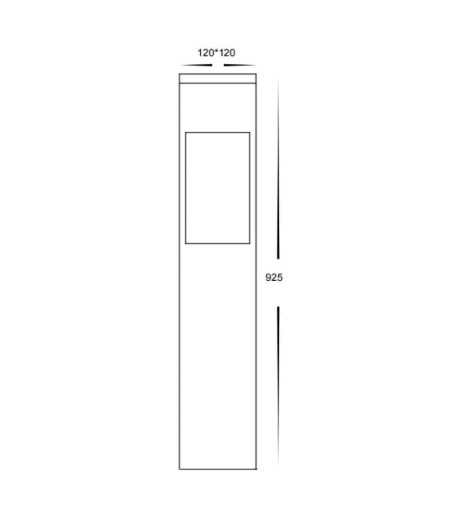 Frodo Bollard Outdoor Garden Light - Square in Black-img-4