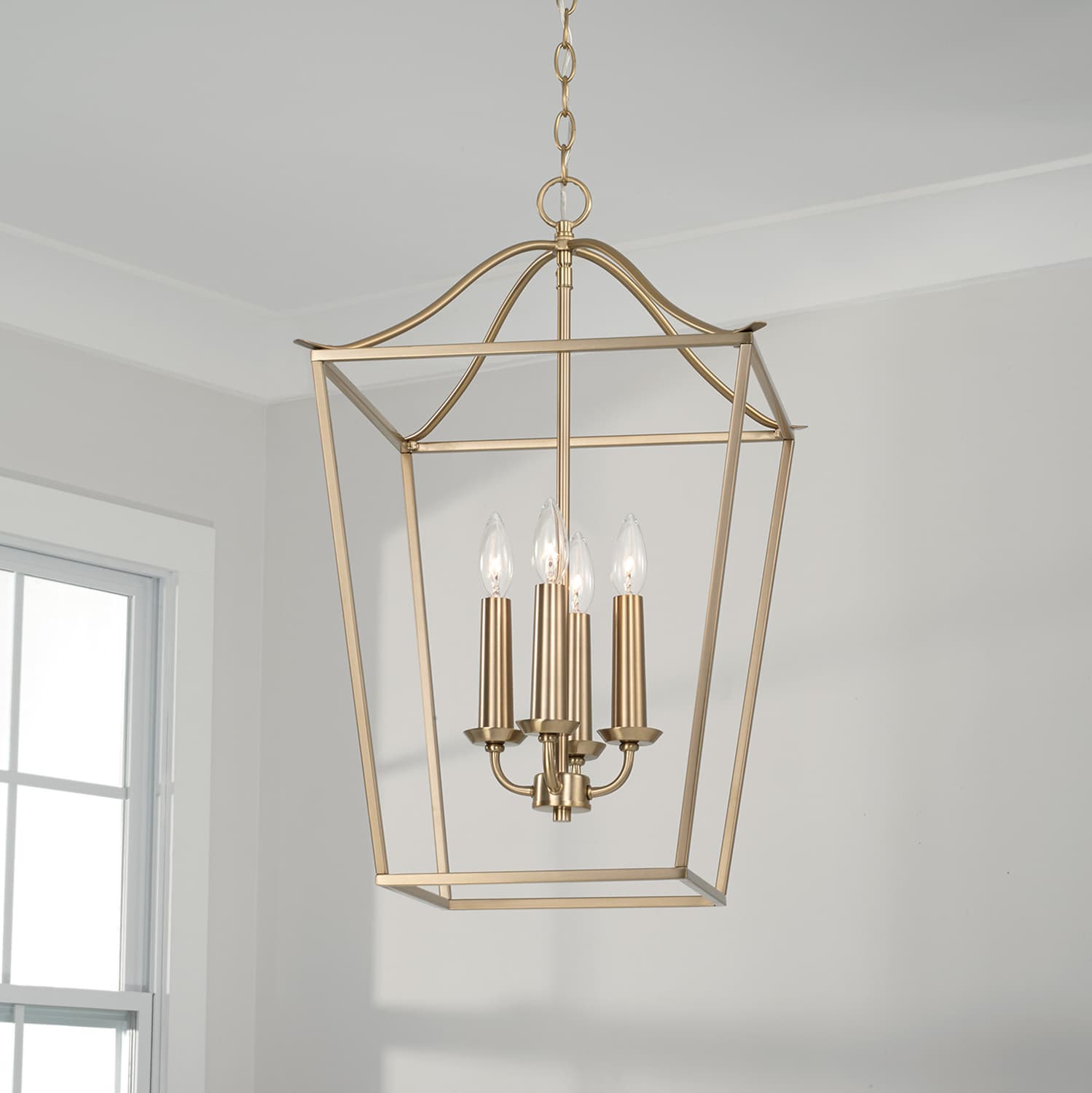 Grace 4 Light Lantern in Matte Brass-img-1