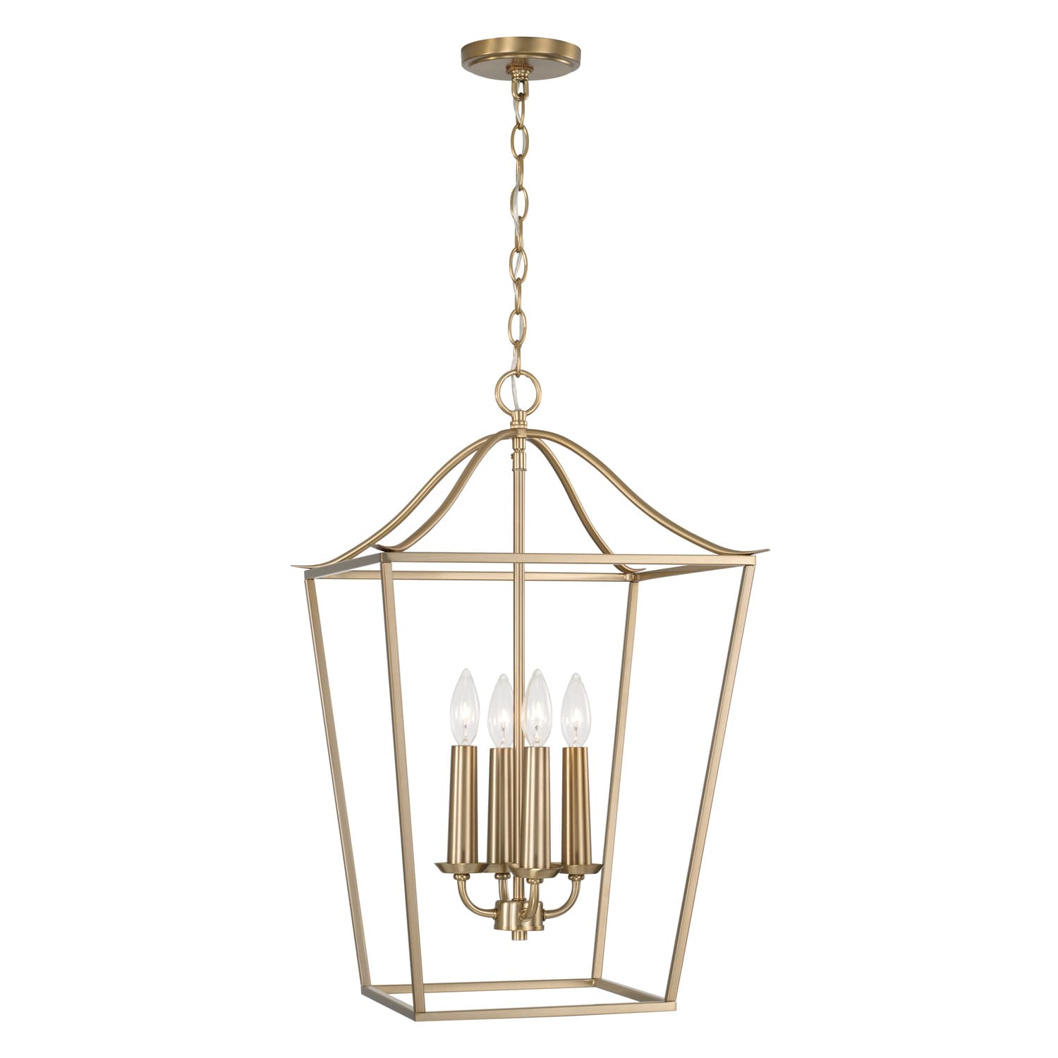 Grace 4 Light Lantern in Matte Brass-img-3