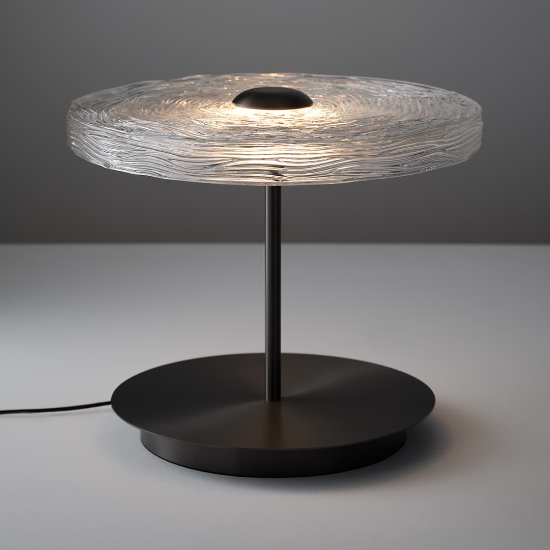 Goddess LED Glass Table Lamp in Aged Brushed Nickel-img-1