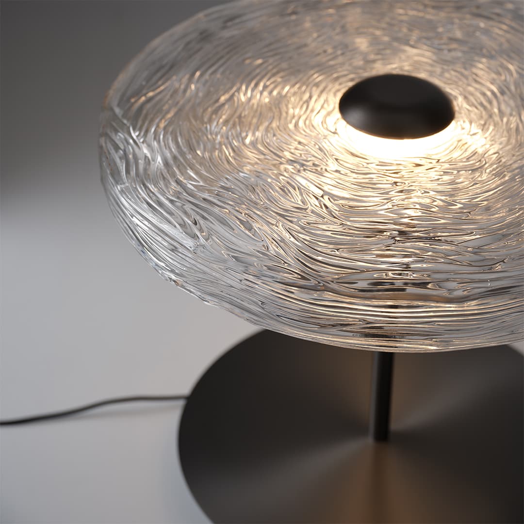 Goddess LED Glass Table Lamp in Aged Brushed Nickel-img-2