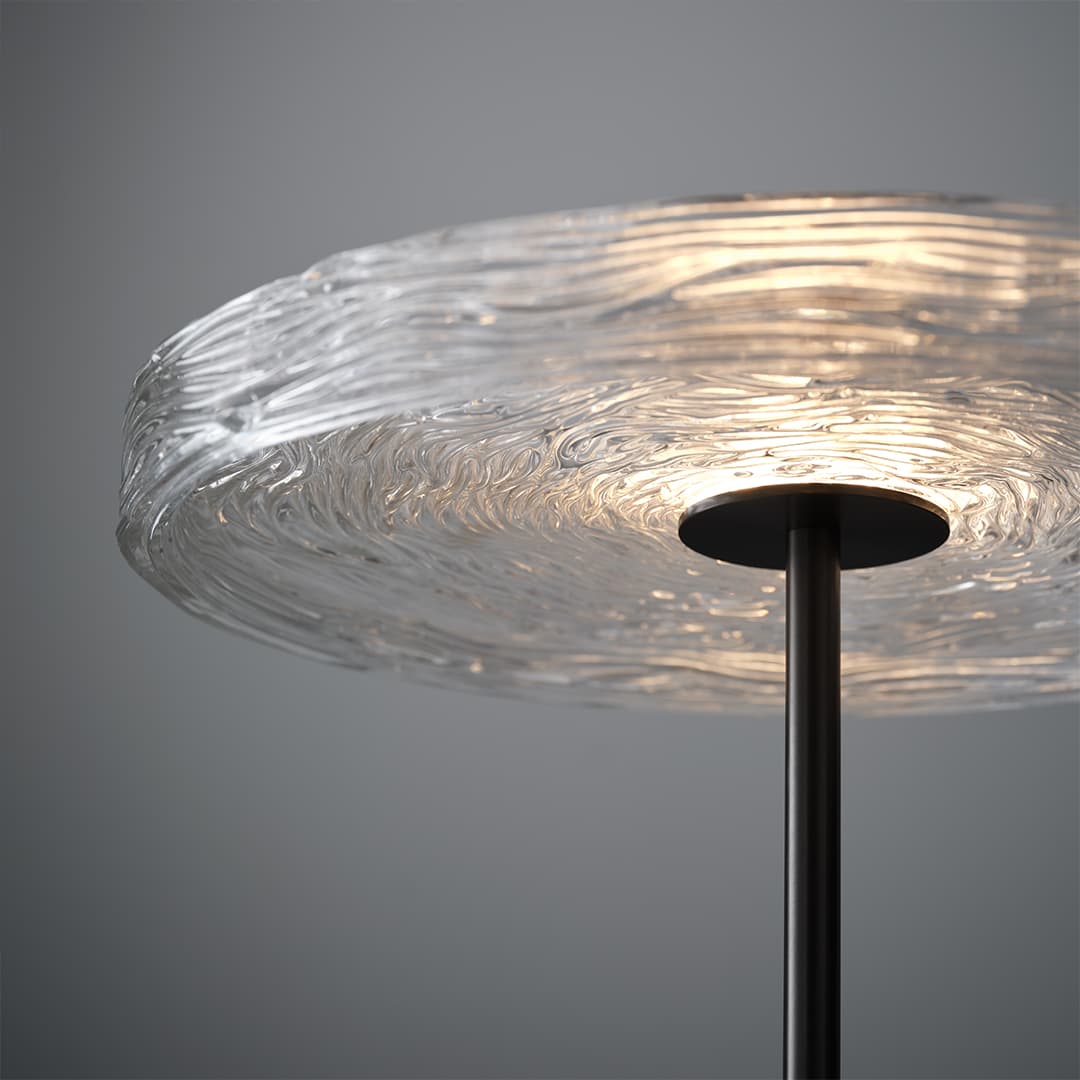 Goddess LED Glass Table Lamp in Aged Brushed Nickel-img-3