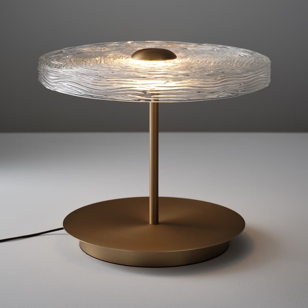 Goddess LED Glass Table Lamp in Aged Brass-img-1