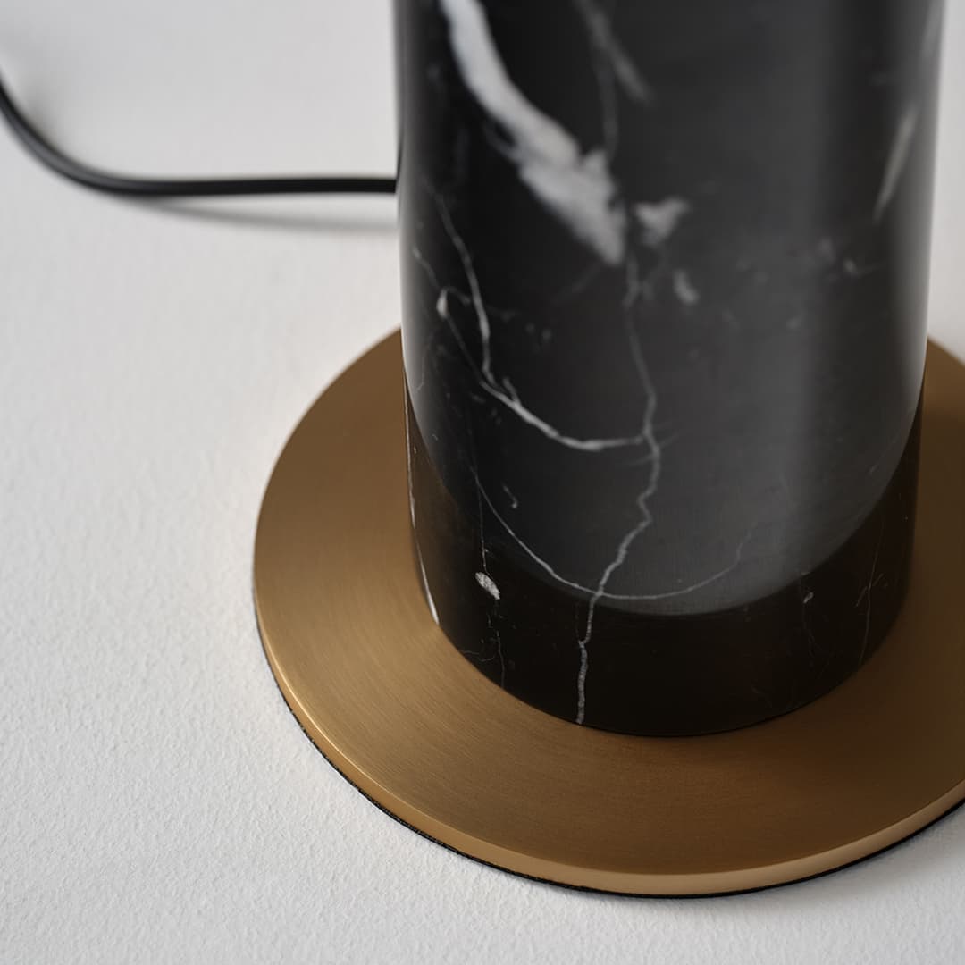 Aqua LED Glass Table Lamp in Black Marble-img-2