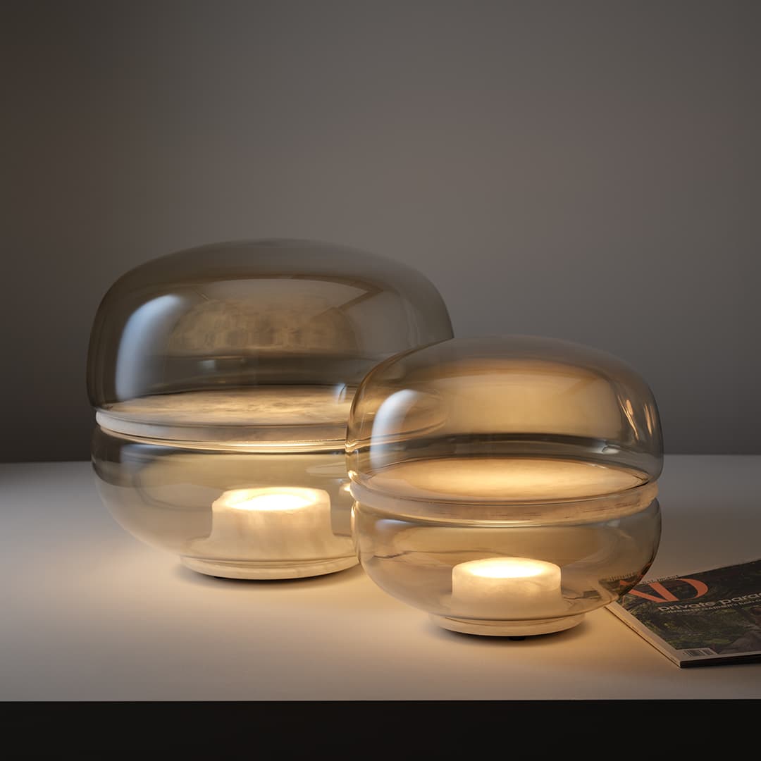 Calda LED Glass Table Lamp - Large in Cognac-img-4