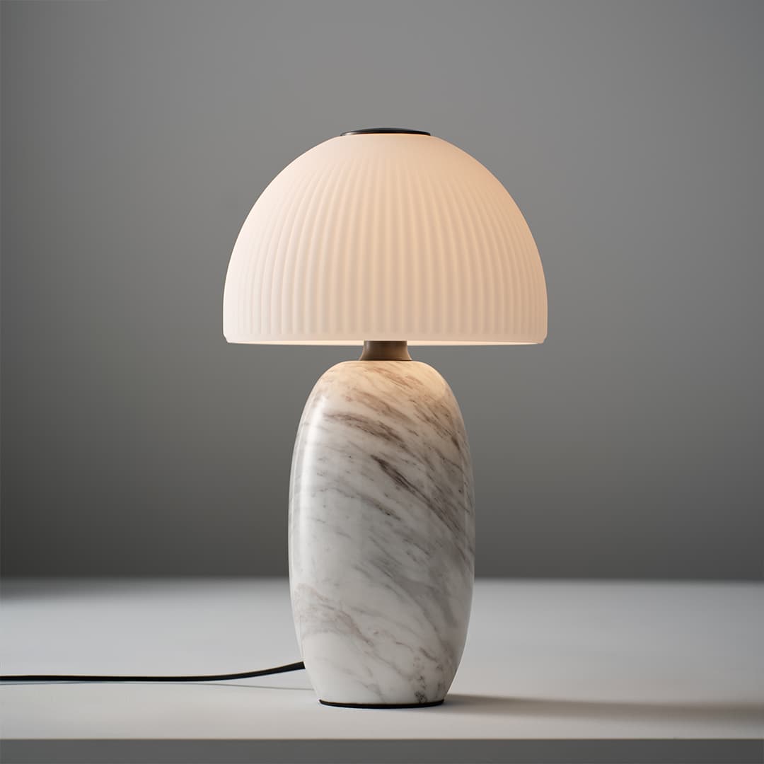 Tye 1 Light Glass Table Lamp in Frosted Marble-img-1