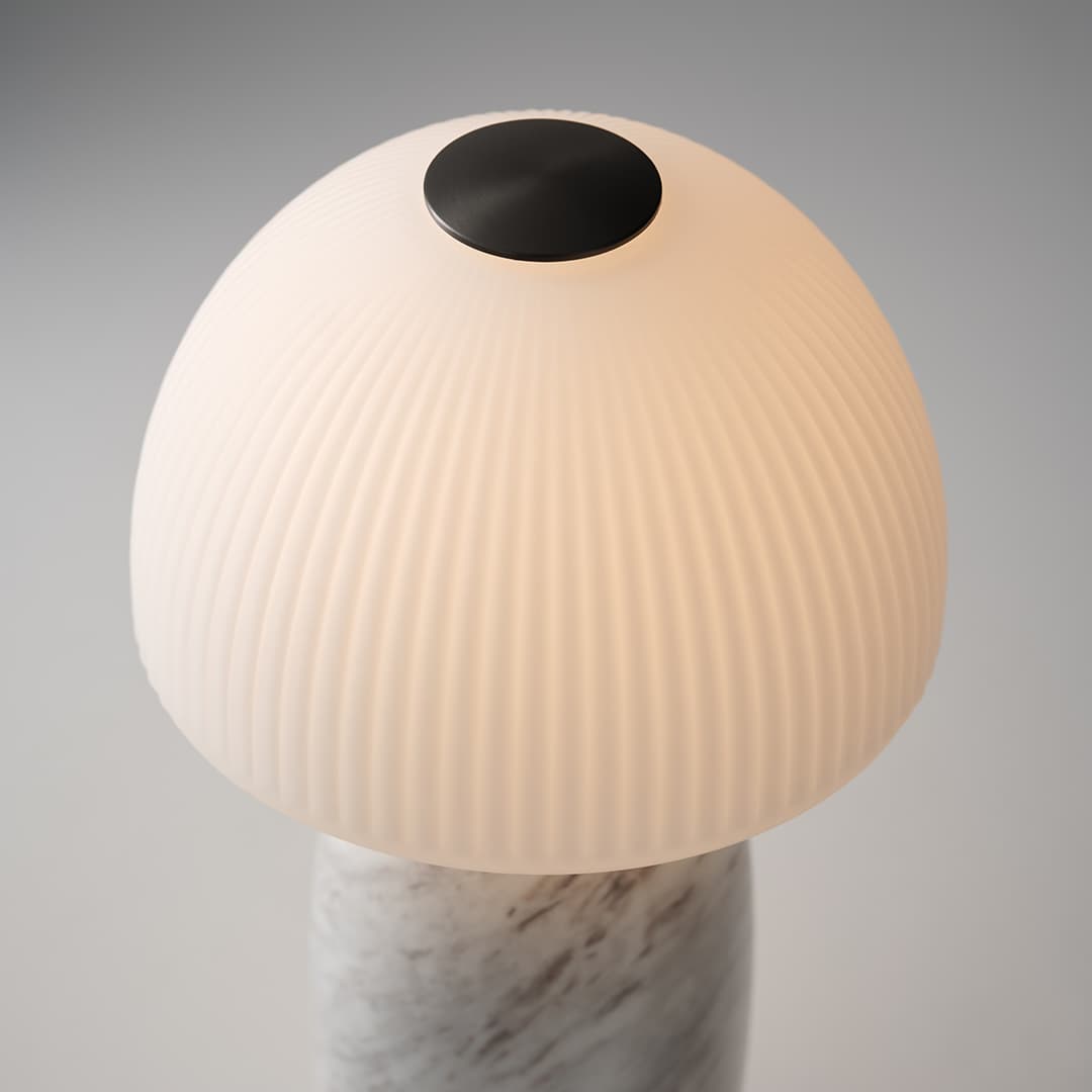 Tye 1 Light Glass Table Lamp in Frosted Marble-img-3