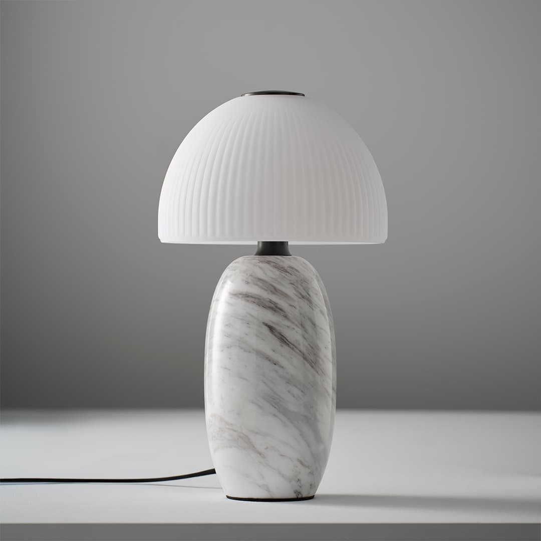 Tye 1 Light Glass Table Lamp in Frosted Marble-img-5