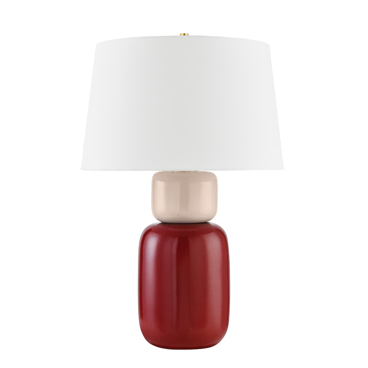 Baya Table Lamp in Aged Brass & Ceramic Red Blush-img-3