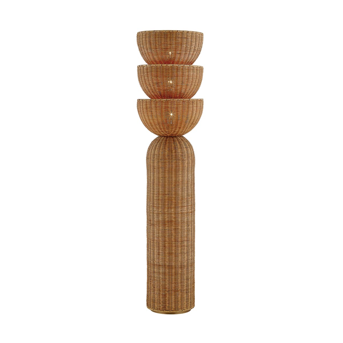 Caspian Wicker Floor Lamp in Patina Brass-img-2