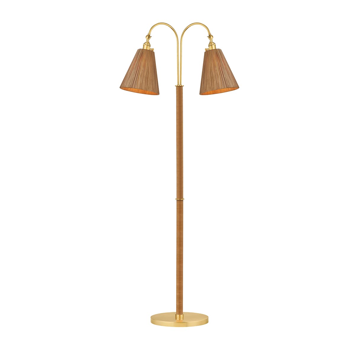 Cadiz Twin Floor Lamp in Aged Brass-img-1