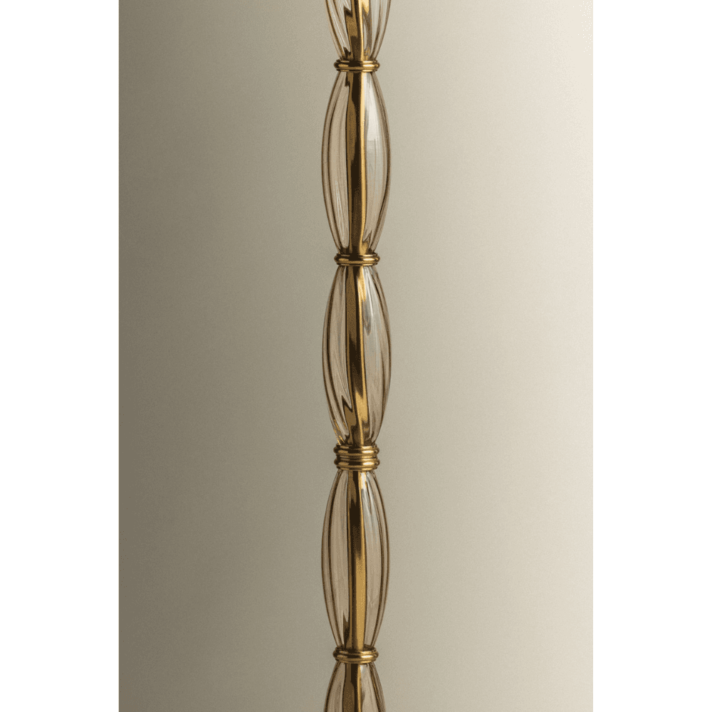 Belmont Floor Lamp in Aged Brass & Brown Hue Glass-img-3