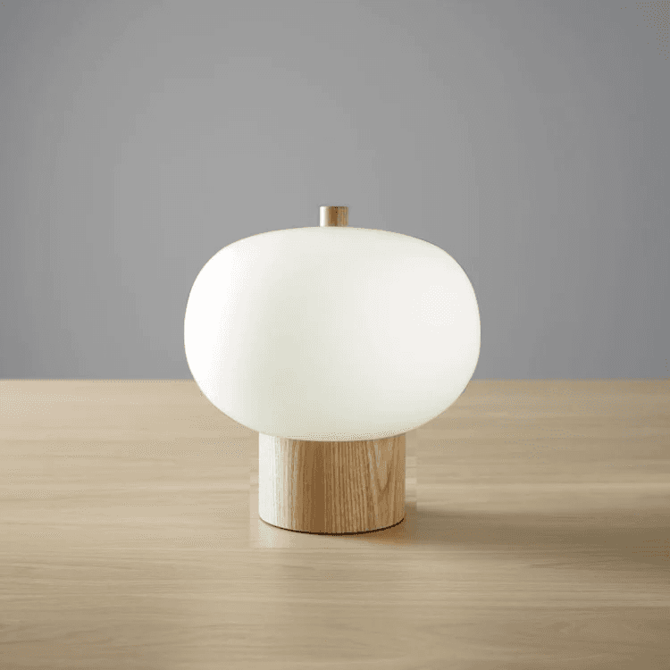 Luna Glass Table Lamp - Small in Timber-img-1