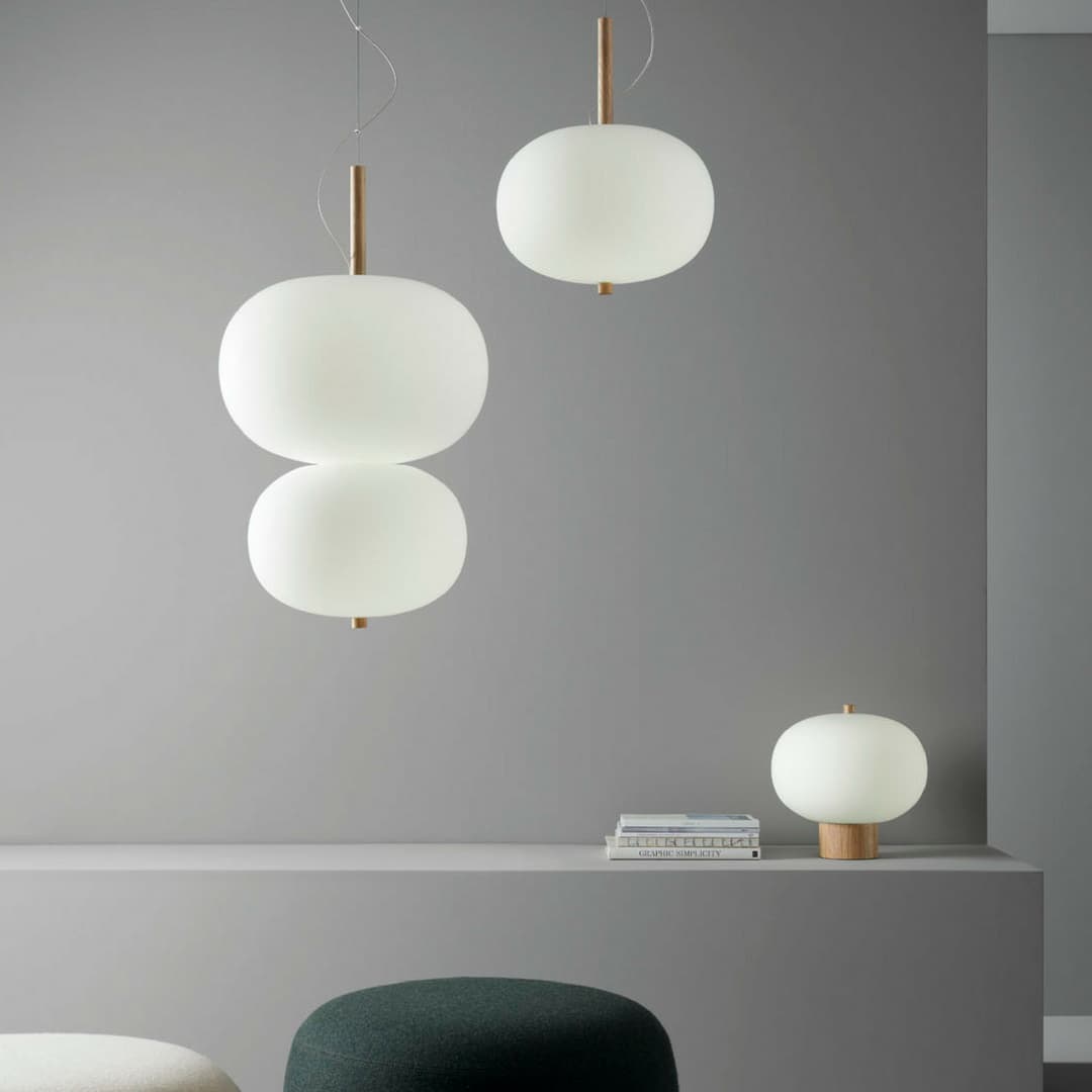 Luna Glass Table Lamp - Small in Timber-img-3