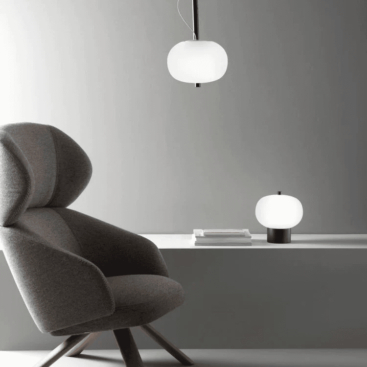 Luna Glass Table Lamp - Small in Timber-img-4