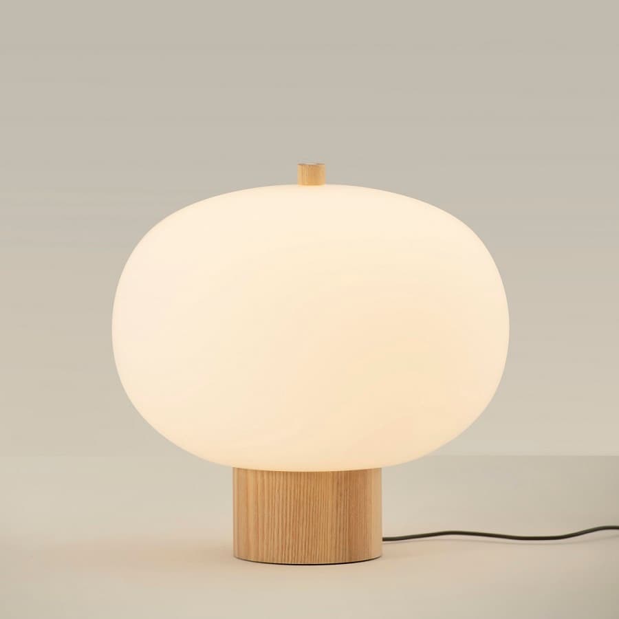 Luna Glass Table Lamp - Large in Timber-img-1