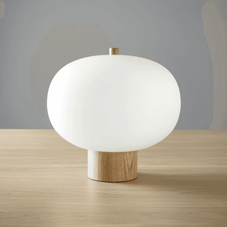 Luna Glass Table Lamp - Large in Timber-img-2