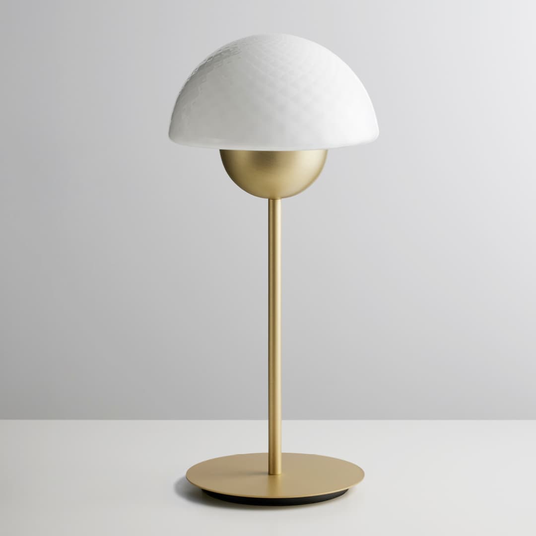 Fia Table Lamp in Brushed Gold & White Glass-img-2