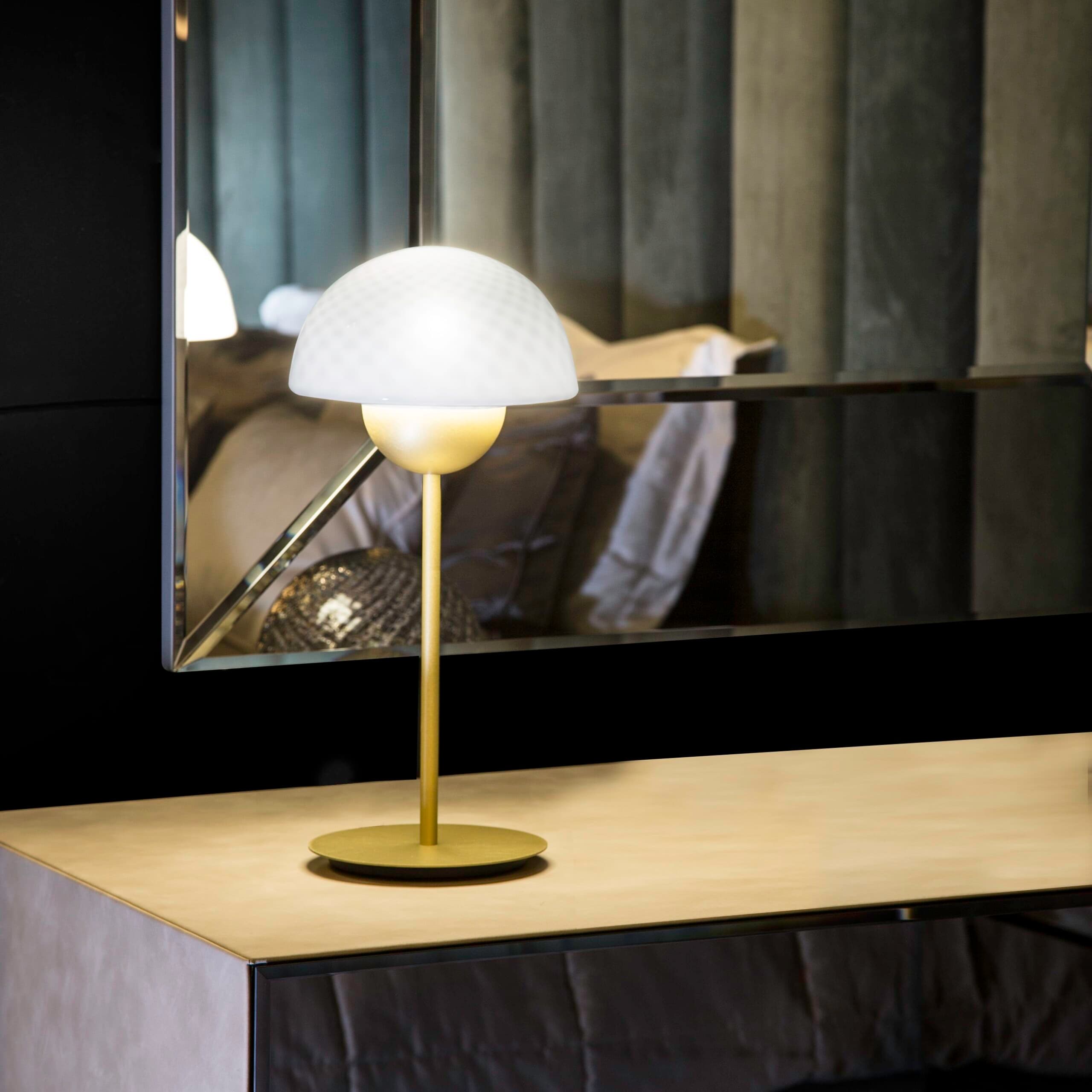 Fia Table Lamp in Brushed Gold & White Glass-img-6