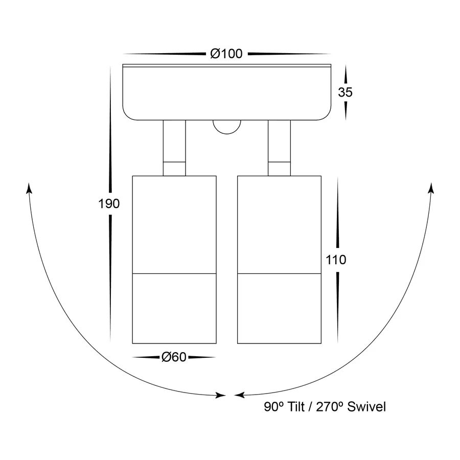 Row Twin Spot with Sensor in White-img-4