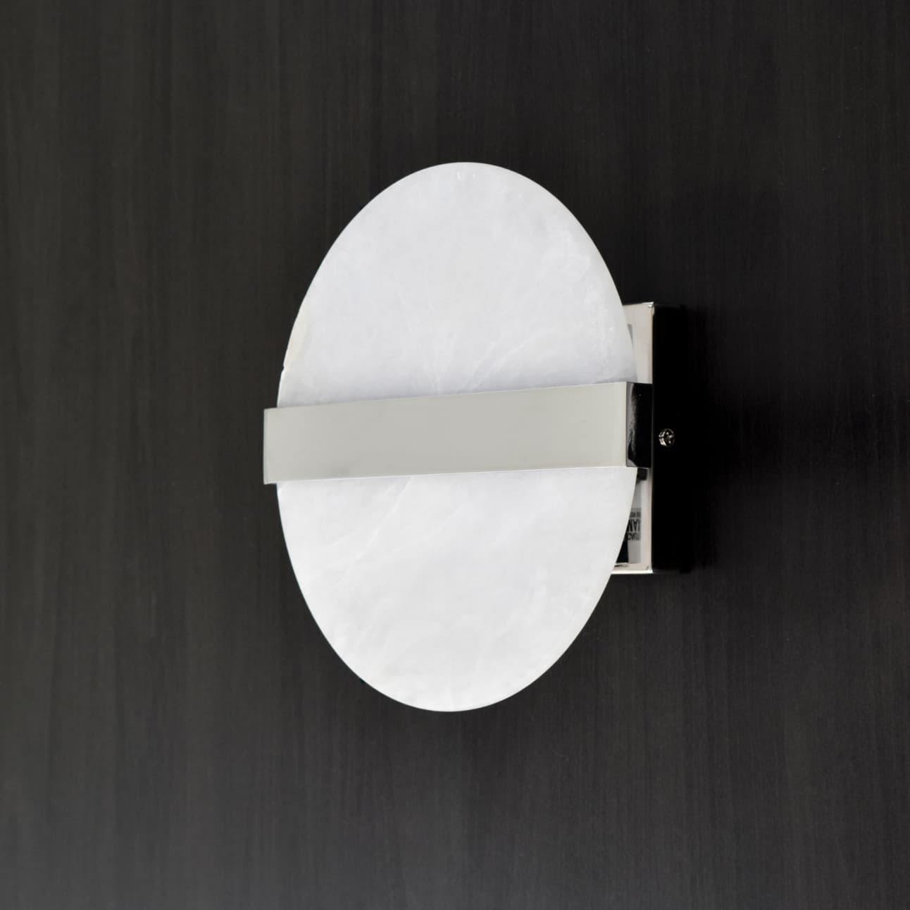 Eclipse 2 Light Round Alabaster Wall Light in Chrome-img-2