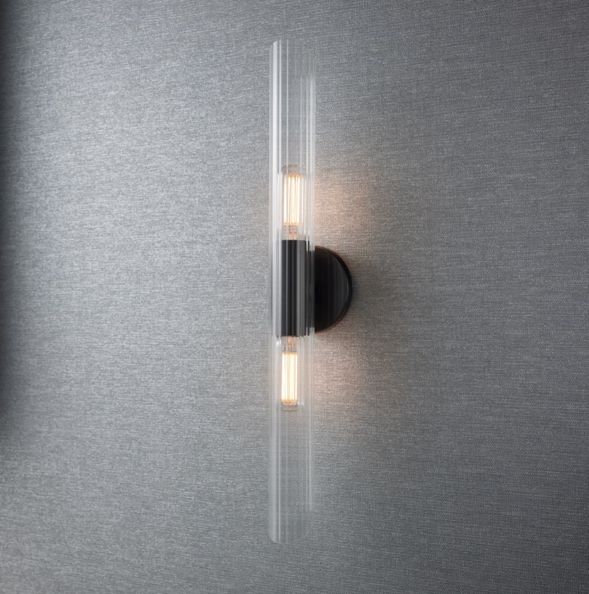Bay 2 Light Glass Wall Light - Large in Old Bronze-img-1