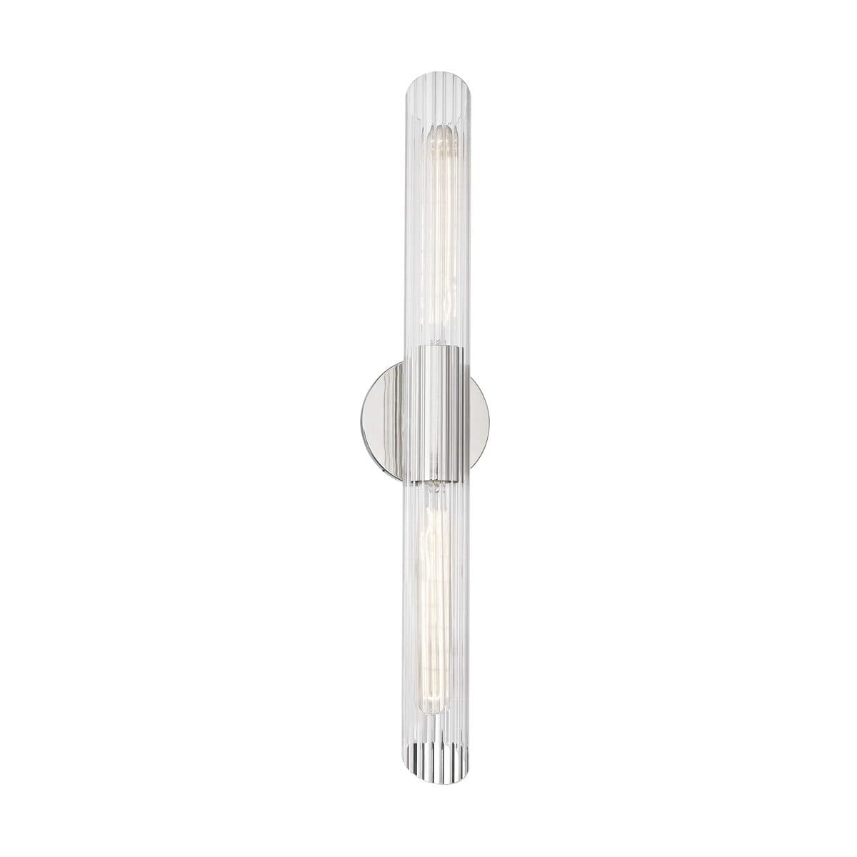 Bay 2 Light Glass Wall Light - Large in Polished Nickel-img-3