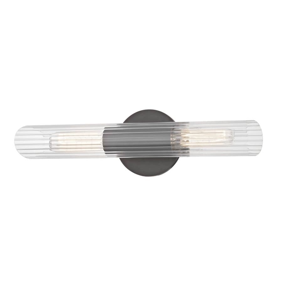 Bay 2 Light Glass Wall Light - Small in Old Bronze-img-2