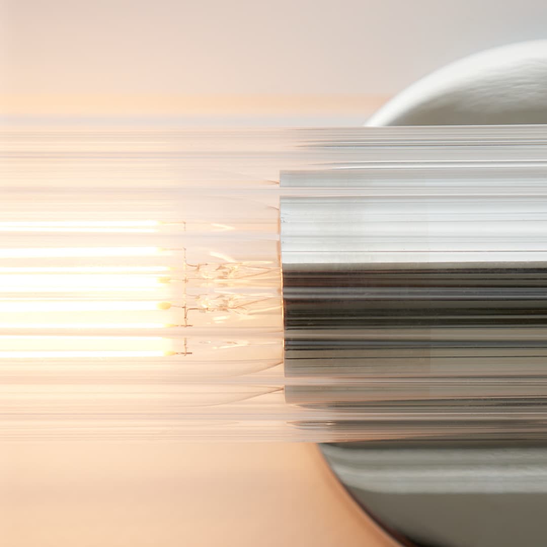 Bay 2 Light Glass Wall Light - Small in Polished Nickel-img-3