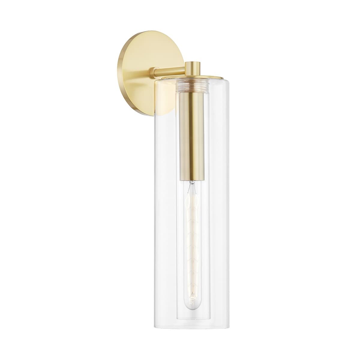 Lidy 1 Light Glass Wall Light - Long in Aged Brass-img-1
