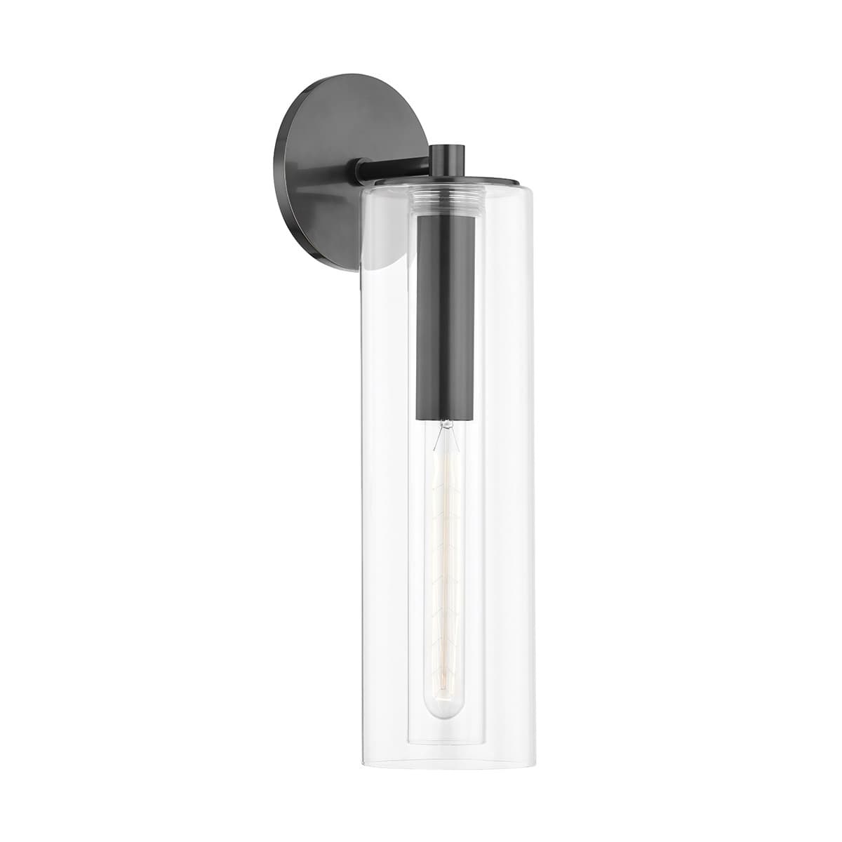 Lidy 1 Light Glass Wall Light - Long in Dark Bronze-img-1