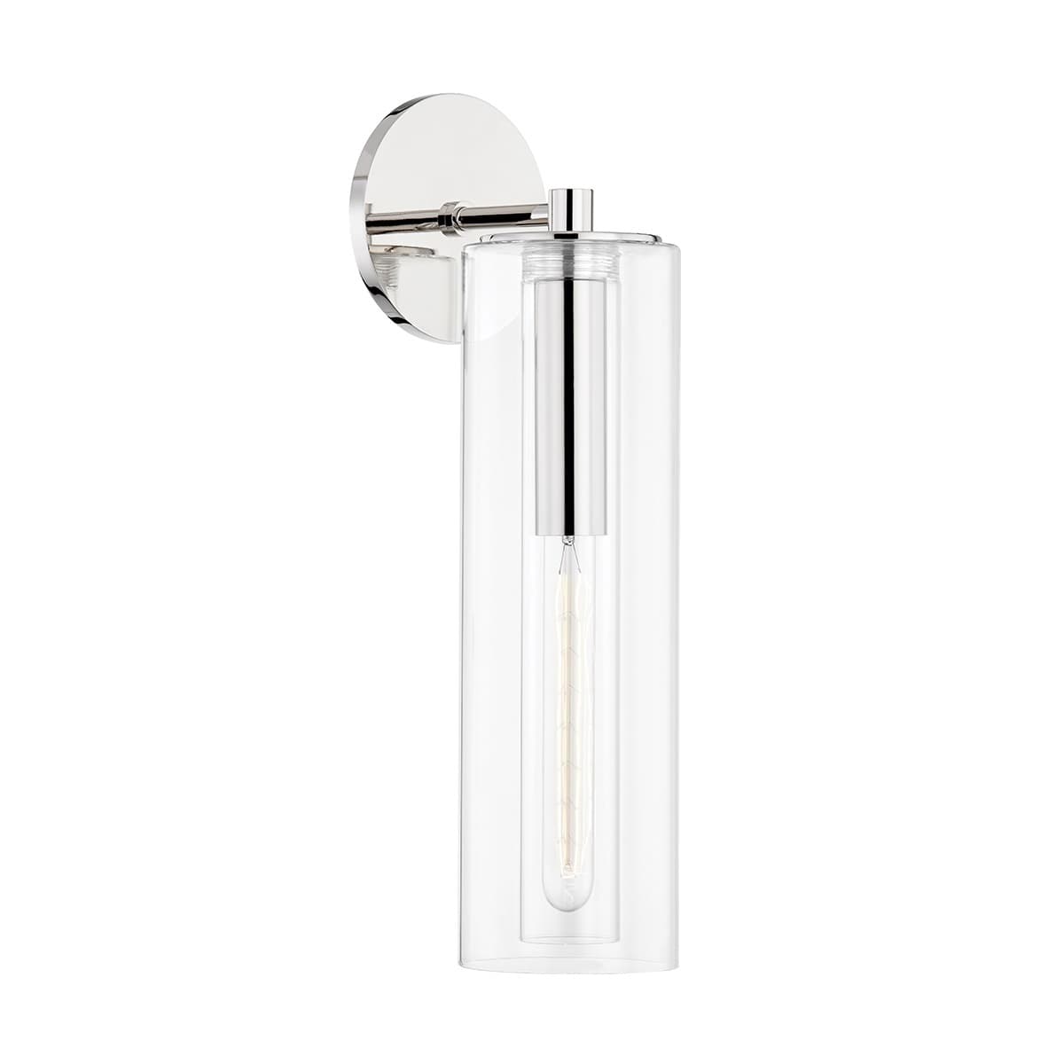 Lidy 1 Light Glass Wall Light - Long in Polished Nickel-img-1
