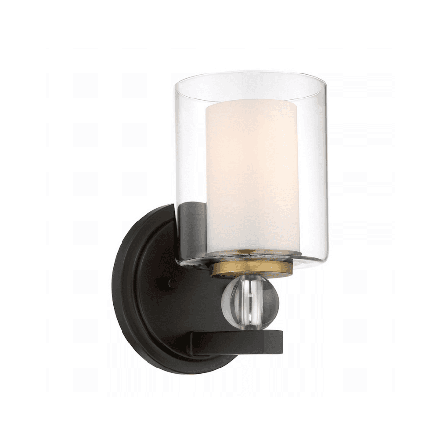 Miller 1 Light Wall Light in Bronze & Brass-img-1