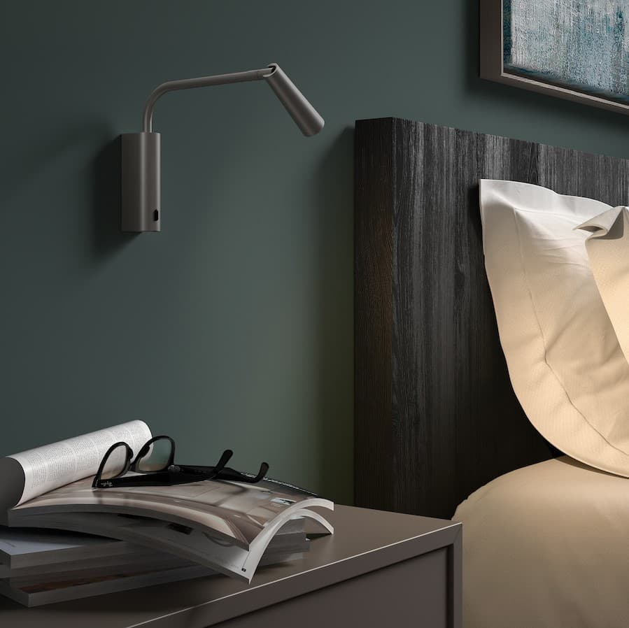 Turin LED Reading Wall Light in Satin Nickel-img-2