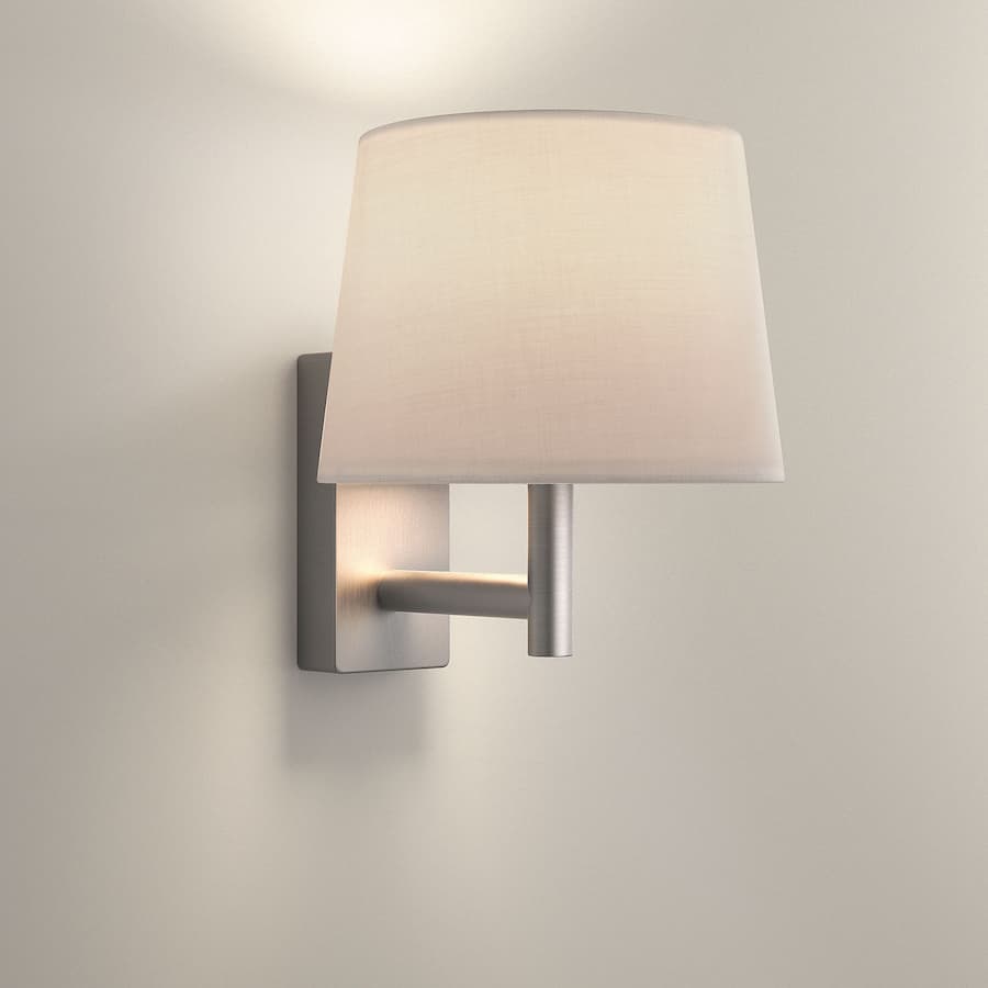Paige Wall Light in Satin Nickel & White-img-1