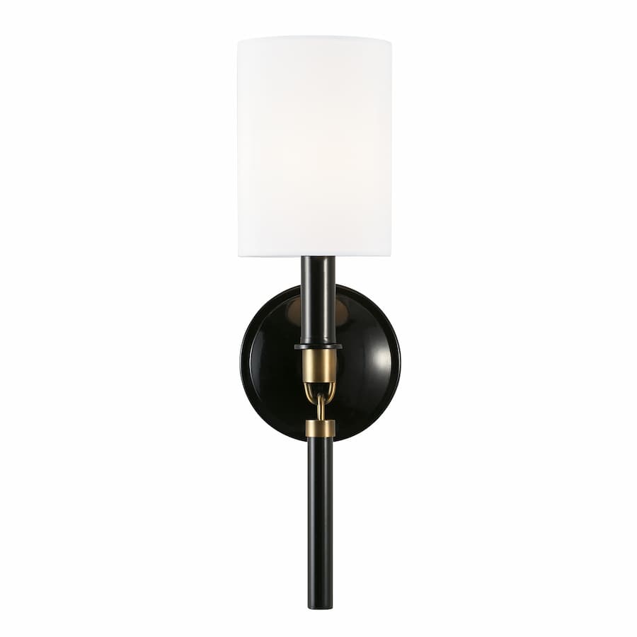Colton 1 Light Wall Light in Gloss Black & Aged Brass-img-6