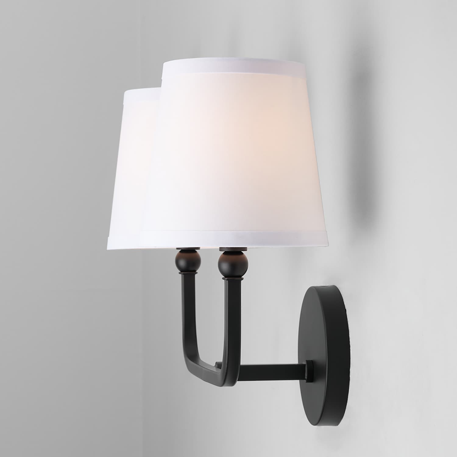 Peyton 2 Light Wall Light in Matte Black-img-1