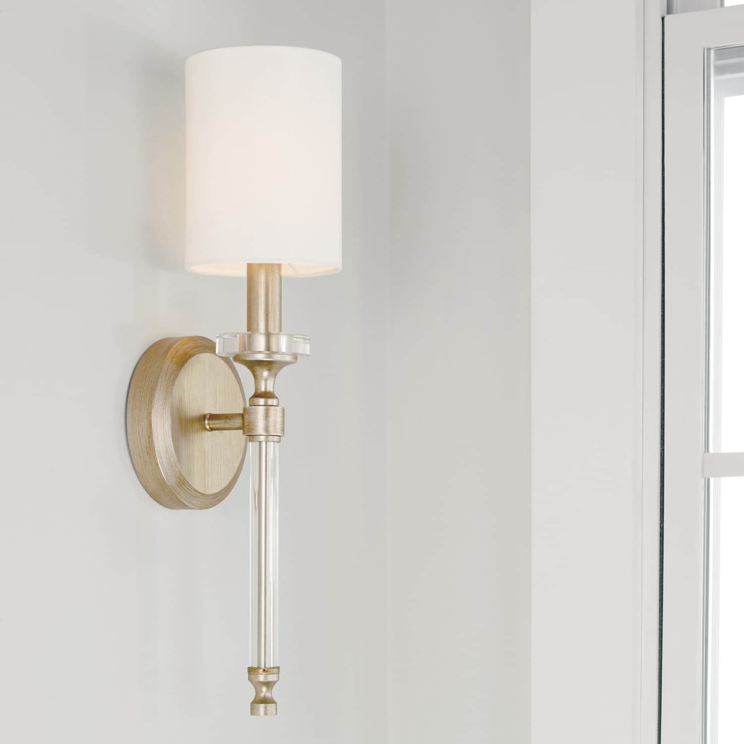 Adele 1 Light Wall Light in Brushed Champagne-img-1