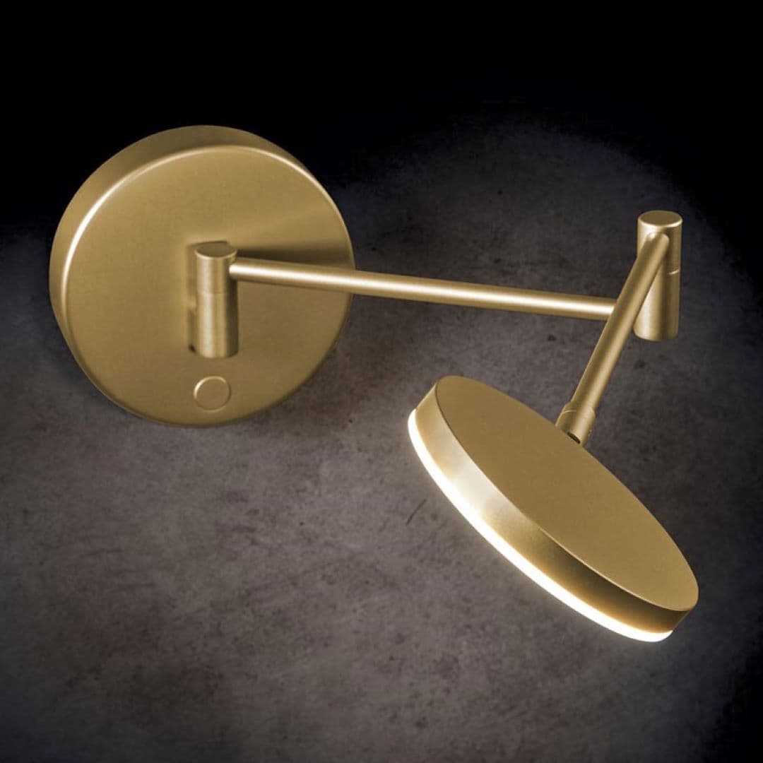 Plano LED Swing Arm Wall Light in Satin Brass-img-2