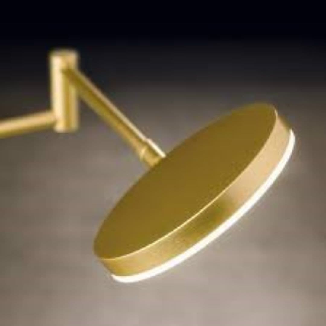 Plano LED Swing Arm Wall Light in Satin Brass-img-4