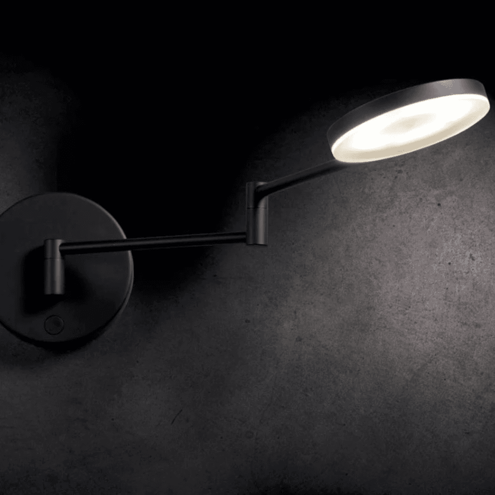 Plano LED Swing Arm Wall Light in Matte Black-img-1