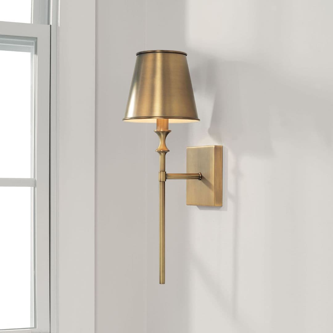 Barwon 1 Light Wall Light in Aged Brass-img-1