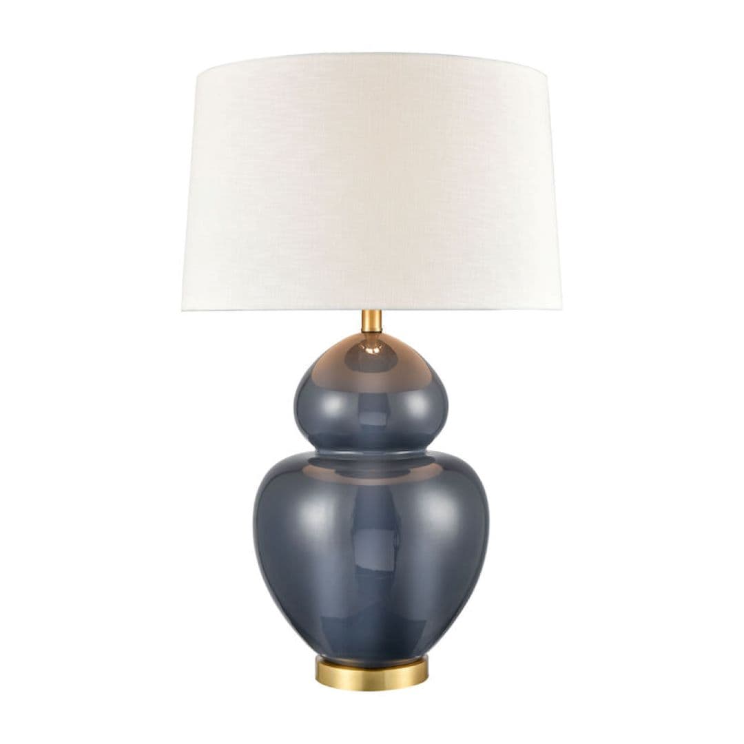 Merry 1 Light Table Lamp in Honey Brass & Cyan Blue-img-2