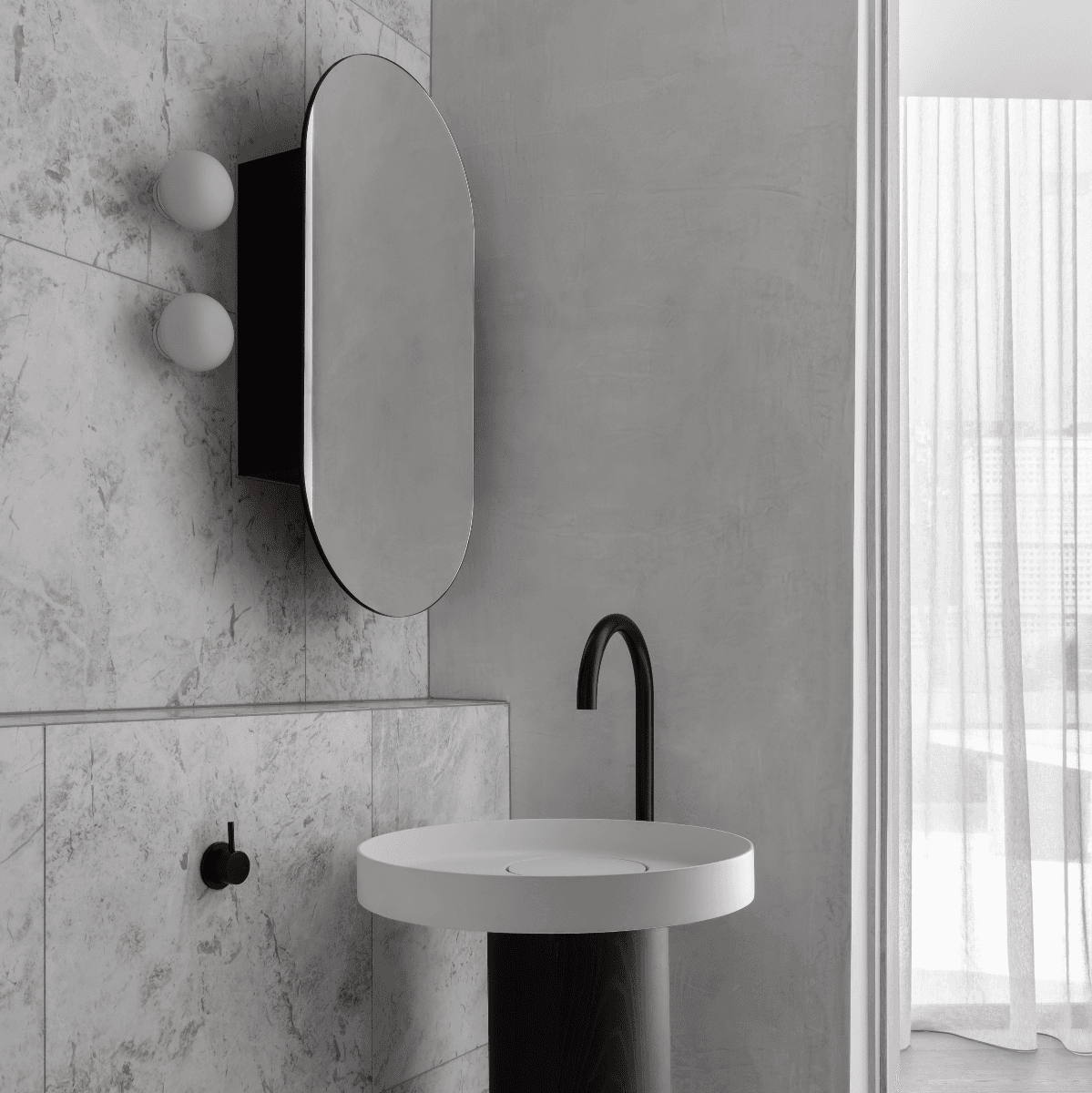Bagno Opal Sphere Wall Light - 110mm in Satin Brass-img-4