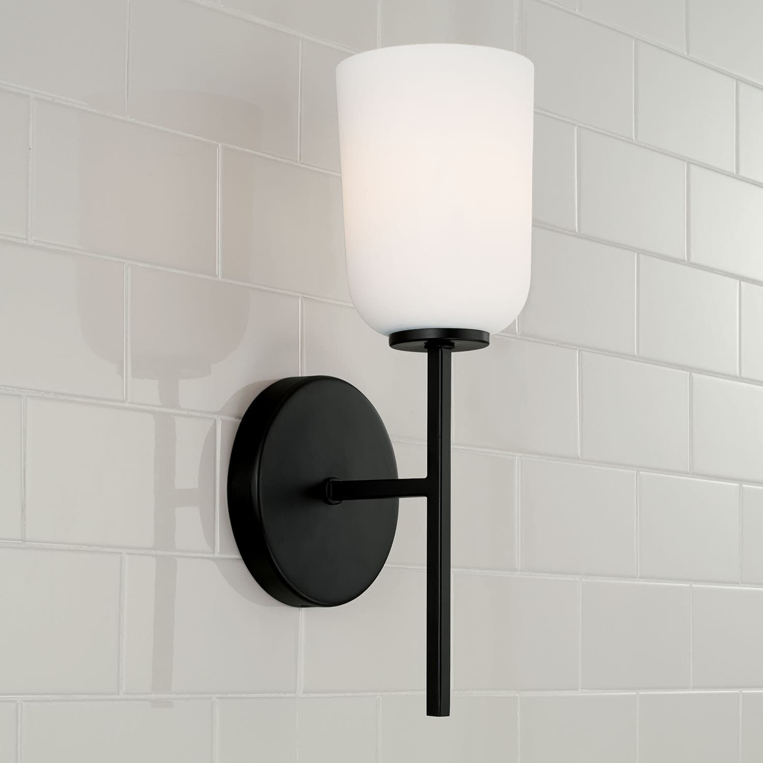 Brianna 1 Light Wall Light in Matte Black-img-1