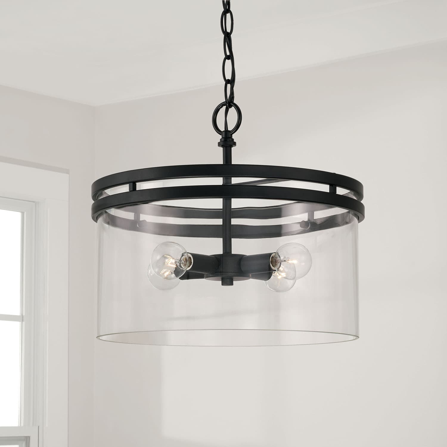 Flurry 4 Light Semi-Flush in Matte Black-img-1