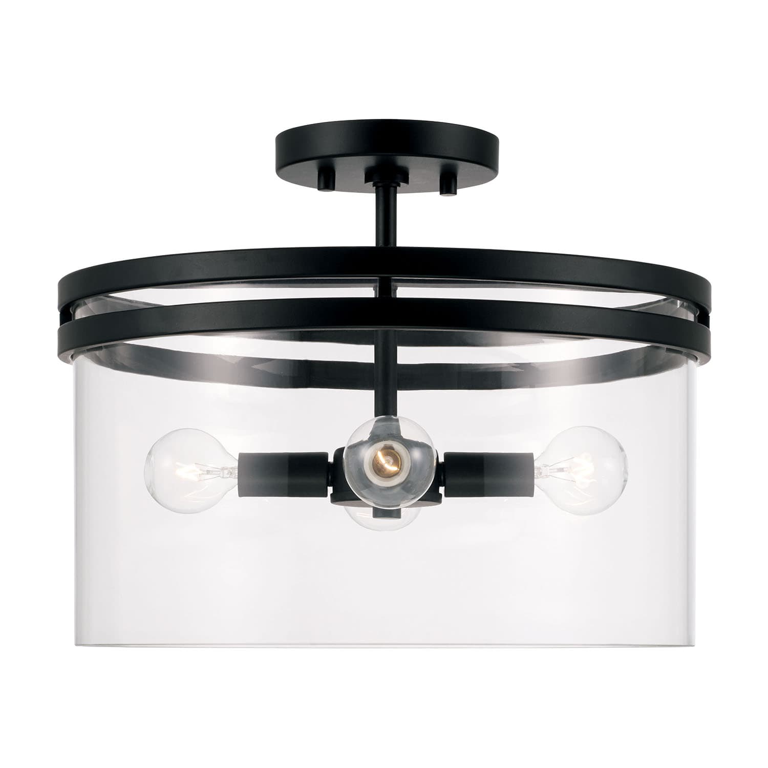 Flurry 4 Light Semi-Flush in Matte Black-img-3