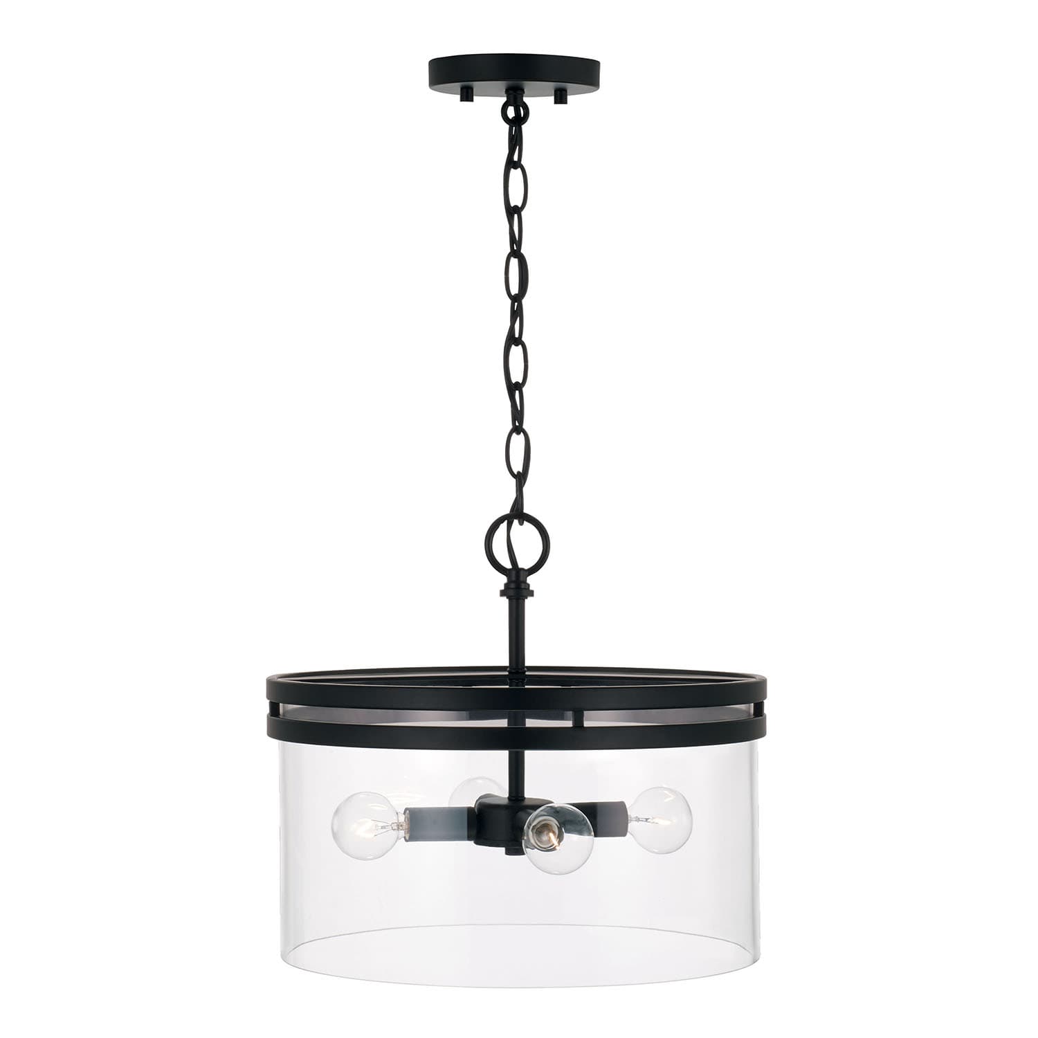 Flurry 4 Light Semi-Flush in Matte Black-img-4