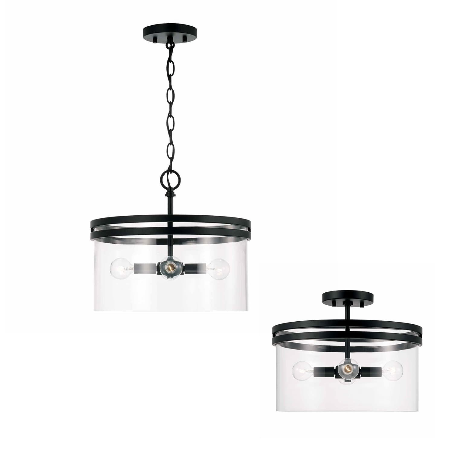 Flurry 4 Light Semi-Flush in Matte Black-img-6