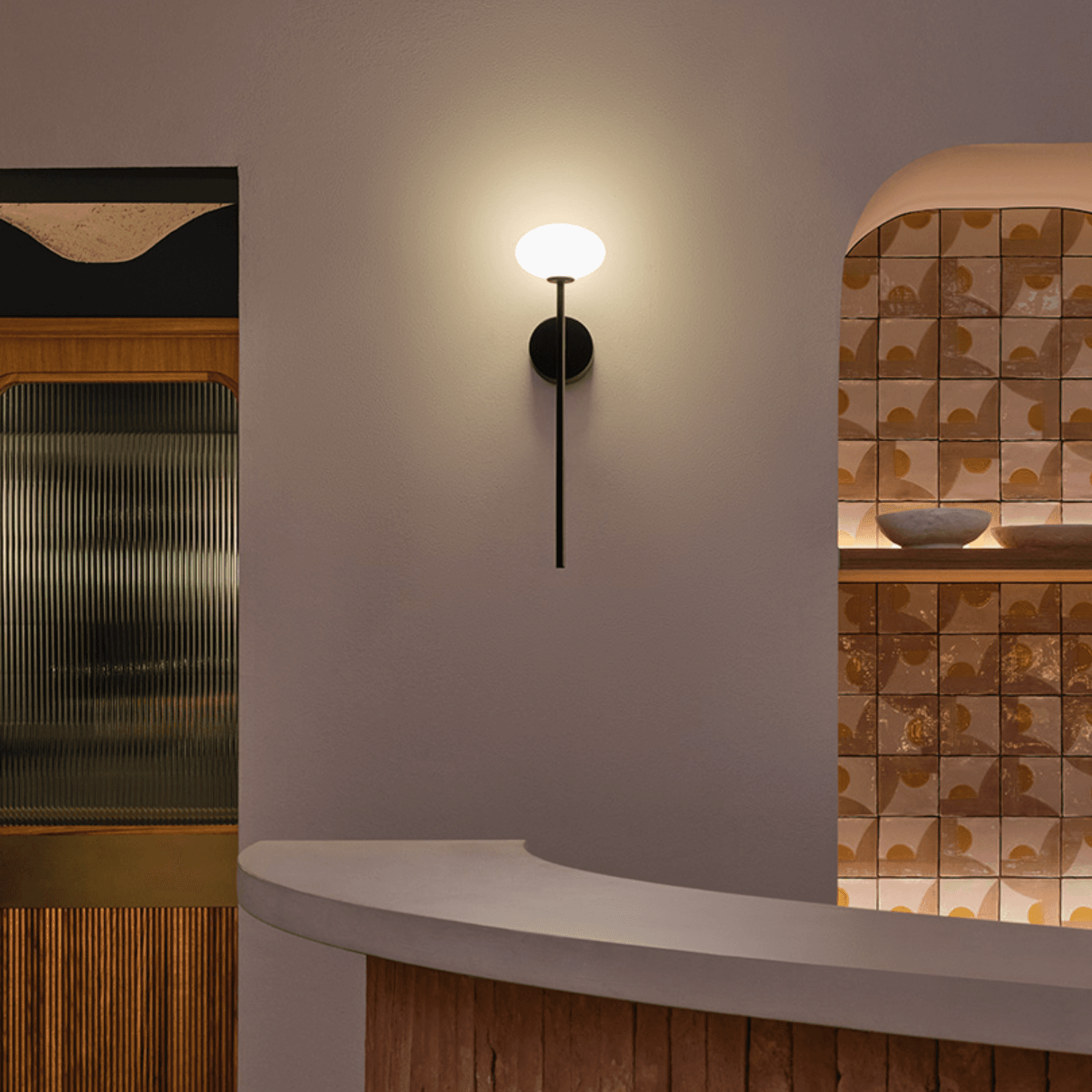 Koko Glass Wall Light in Black-img-1